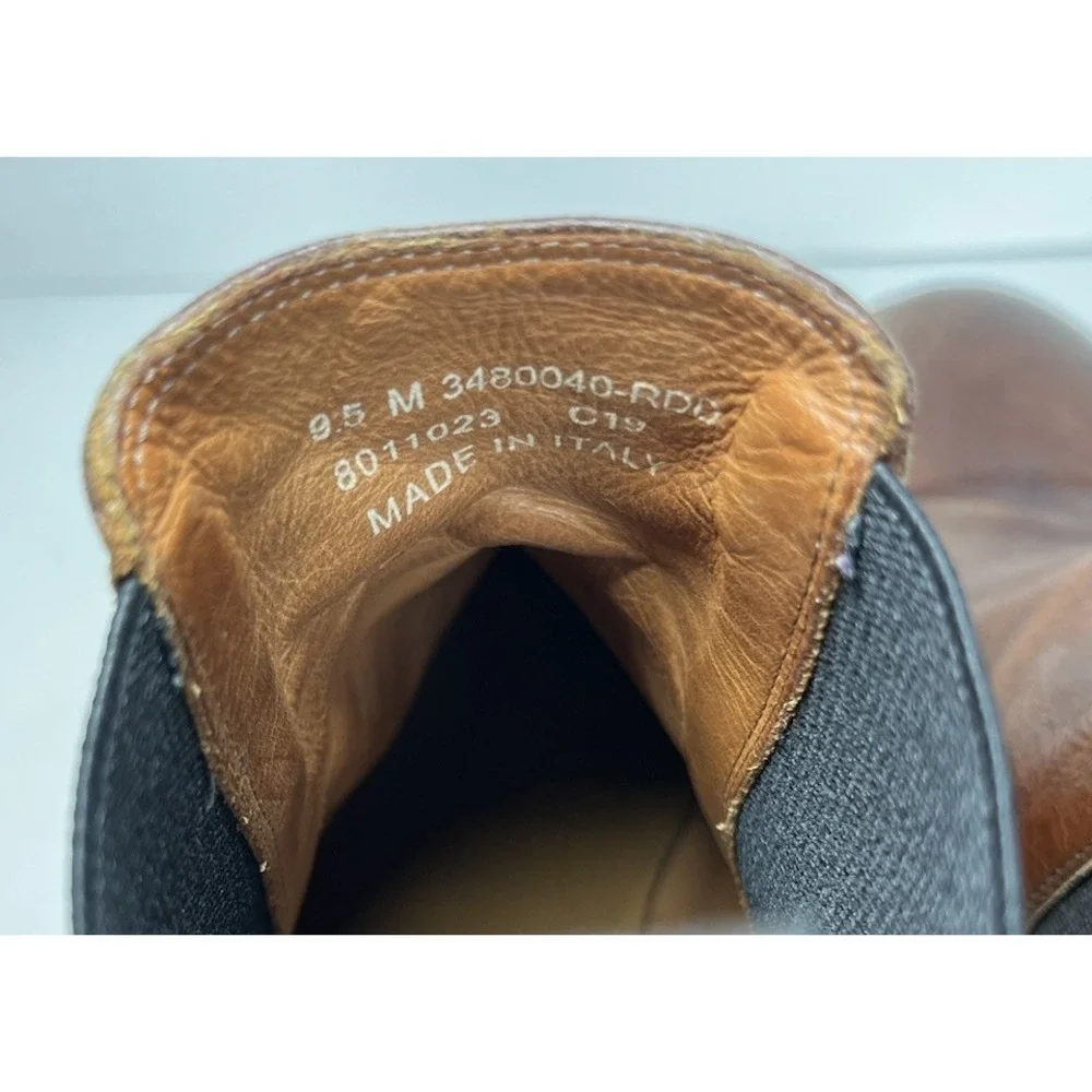 Frye Men's 9.5M‎ Brown Cognac Chelsea Boot Made In Italy